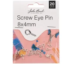8x4mm Screw Eye Pin – Silver 20pcs