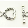 18x13mmToggle Heart And Flower – Antique Silver Plated