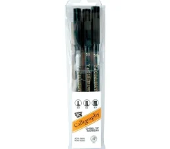 Yasutomo Calligraphy Black Pen Set – 3 Piece