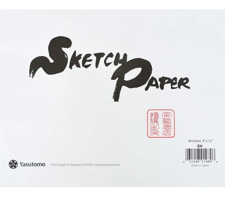Yasutomo Sketch Sumi Paper – 9-inch x 12-inch – 100 Piece
