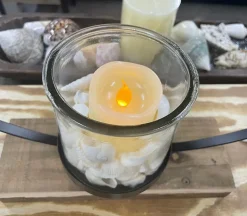 Yellow Flicker Pillar Candles – 5 Piece