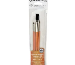 Zip N’ Close Brush Set, Bristle/Camel Round Brush Set – 4 Piece