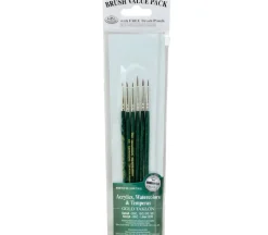 Zip N’ Close Brush Set, Gold Taklon Brush Set – 5 Piece