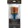 Zip N’ Close Brush Set, Medium Gold Taklon Brush Set – 3 Piece