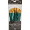 Zip N’ Close Brush Set, Medium White Taklon Brush Set – 12 Piece
