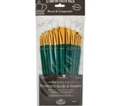 Zip N’ Close Brush Set, Medium White Taklon Brush Set – 12 Piece